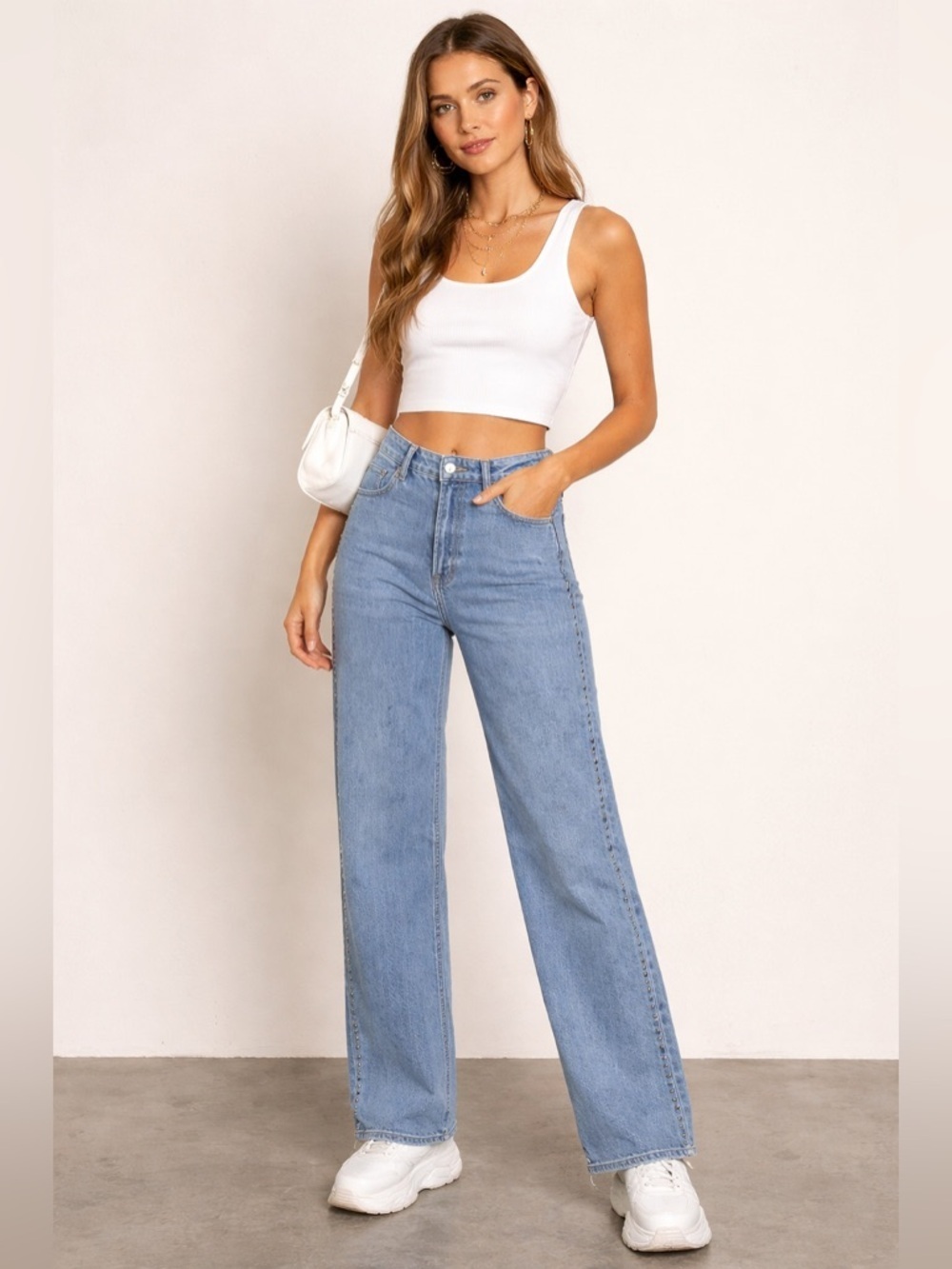 And Now This Studded Wide Leg Jeans Size 32 High Rise Denim